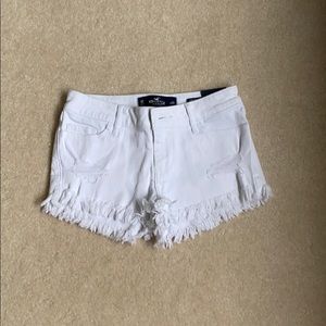 NWT! White Fringe Denim Shorts